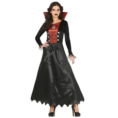 Afbeelding van Guirca Vampier &amp; Dracula Kostuum Gotische Vamperina Ina Vrouw Rood, Zwart Maat 38 40 Halloween Verkleedkleding