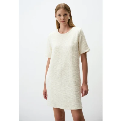 Afbeelding van Jimmy Key Textured Jurk, Dames, Maat: 40, Ecru
