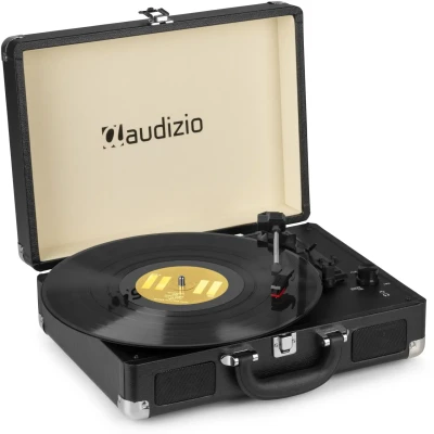 Afbeelding van Audizio RP114BK Retro platenspeler in zwarte koffer
