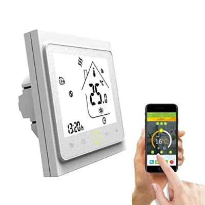 Afbeelding van Qiumi Slimme wifi thermostaat voor individuele gas / waterketelverwarming Werkt met Alexa Google Home Droog contact 5A 95 240V AC