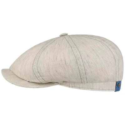 Afbeelding van Stetson Hatteras Pandico Linnen platte pet voor heren, made in the EU Newsboy met piek, voering, zomer, lente Havermout, 57