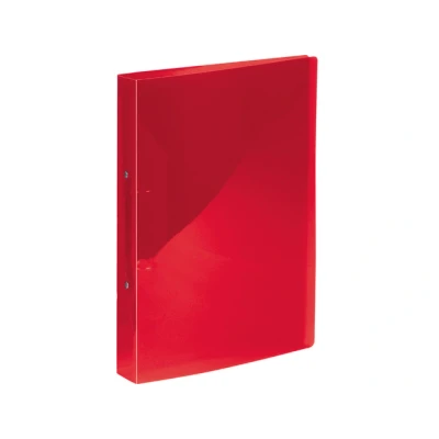 Afbeelding van Kangaro Ringband, formaat A4, 2 ringen O mechaniek, capaciteit 25 mm, materiaal PP, kleur rood transparant