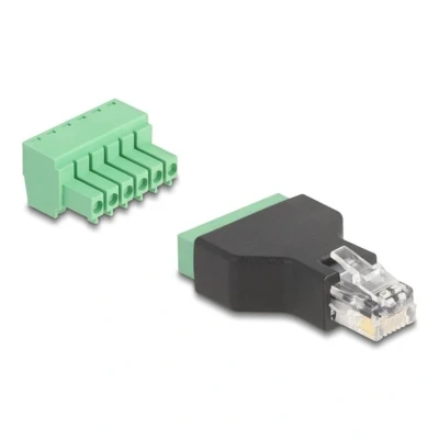 Afbeelding van Delock RJ12 Stecker zu Terminalblock Adapter 6 Pin 2 teilig HQ produ