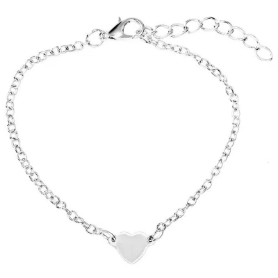 Afbeelding van Miresa Armband Met Hart Bedel Minimalistisch Hartje Zilverkleurig 15 + 5 CM