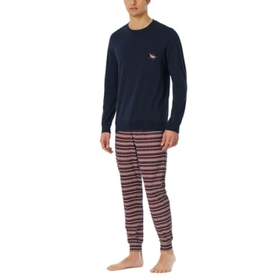 Afbeelding van Schiesser SET Pyjama, Heren, Maat: 50, Blau rot