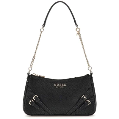 Afbeelding van GUESS Schoudertas Bramina Top Zip Shoulder Bag Black Zwart