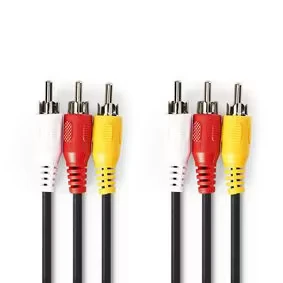 Afbeelding van Composiet Videokabel 3x RCA Male 1,5 m Zwart Nedis