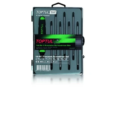 Afbeelding van Kruiskop en TORX schroevendraaierset TOPTUL Precision, 4 stuks aan beide zijden