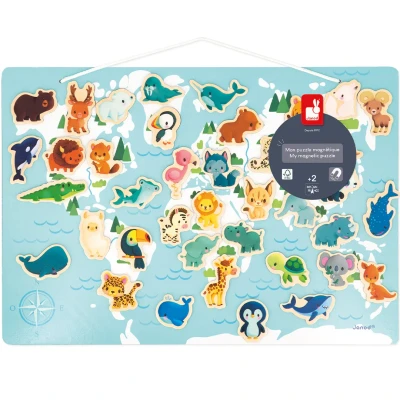 Afbeelding van Janod magneetpuzzel de wereld minikids 40st