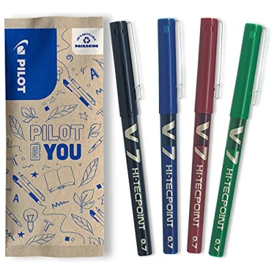 Afbeelding van PILOT Hi Tecpoint V7 0,7 mm. zwart/blauw/rood/groen.