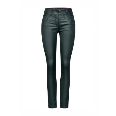 Afbeelding van CECIL Gecoate broek, fir green, 32W / 30L