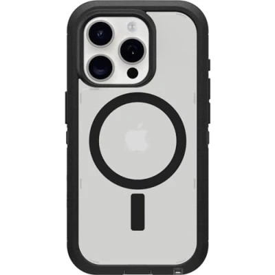 Afbeelding van OtterBox iPhone 15 Pro (alleen) Defender Series XT Clear Case DONKERE SIDE (zwart/helder), schermloos, robuust, klikt op MagSafe, lanyard bevestiging