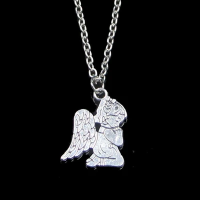 Afbeelding van Ketting met hanger beschermengel zilverkleur.