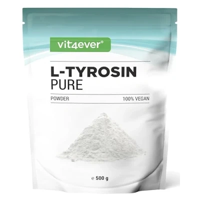 Afbeelding van L Tyrosine 500 gr zuiver poeder geen additieven Laboratorium getest 200 porties 100% aminozuur Veganistisch Premium kwaliteit