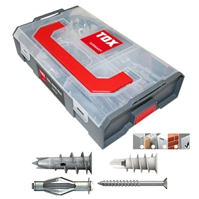 Afbeelding van TOX L BOXX Mini Indoor deuvelassortiment, 120 stuks, aanpasbaar, stapelbaar, met Spiral, Spiral Plus en Acrobat in verschillende maten voor bevestigingen gipsplaat &amp; vezelplaat, 094901401