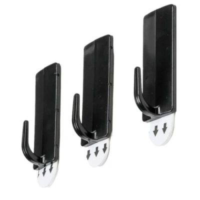 Afbeelding van Benson Haak Zelfklevend en Verwijderbaar 5 x 2 cm Zwart 3 stuks
