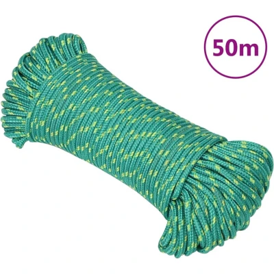 Afbeelding van vidaXL Boottouw 3 mm 50 m polypropyleen groen