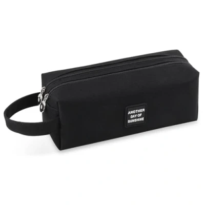 Afbeelding van iSuperb Dubbele Ritsen Studenten Grote Capaciteit Tiener Oxford Stoffen Pecil Case Potloodtassen voor School 19.5 x 7.5 cm