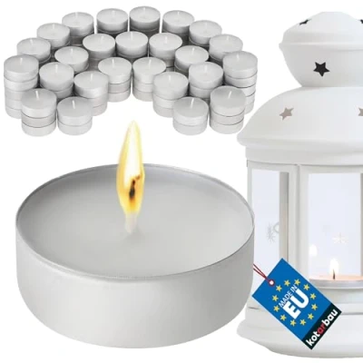 Afbeelding van KOTARBAU® Waxinelichtjes, verpakking van 100 stuks, geurloos brandduur 4 uur