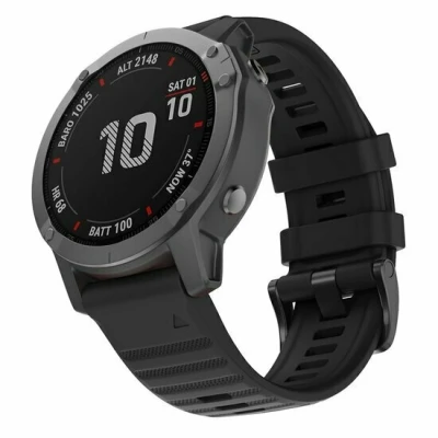 Afbeelding van Siliconen bandje Zwart Garmin Quatix 8 51mm