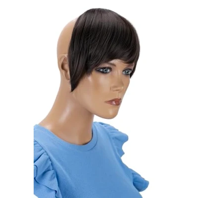 Afbeelding van CAISHA Clip In Verlenging Haarverlenging Pony Voorhoofd Franje Natuurlijk Haarstukje Brunette F5 2