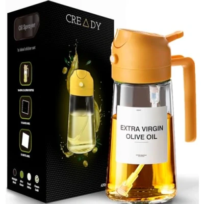 Afbeelding van CREADY Oliespray voor de keuken, 470 ml, 2 in 1 dispenser, oliedispenser, oliedispenser