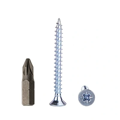 Afbeelding van 250 stuks verzinkt staal 4,0 x 40 mm houtschroeven, spaanplaatschroeven, universele Pozi aandrijfschroef, PZ volledig schroefdraad, verzonken kop (250, mm)