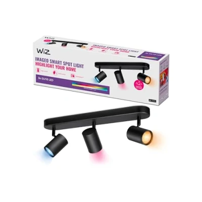 Afbeelding van WiZ 3 spots Imageo zwart Gekleurd en Wit licht GU10