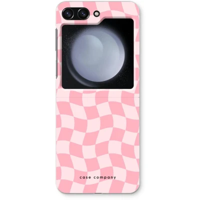 Afbeelding van Case Company® hoesje geschikt voor Samsung Galaxy Z Flip5 Grid Roos Soft Cover Telefoonhoesje Bescherming aan alle Kanten en Schermrand