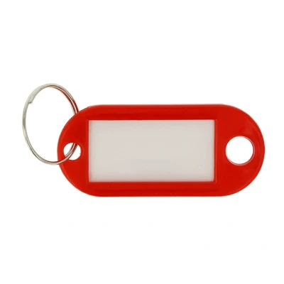 Afbeelding van Westcott sleutelhanger rood 100 stuks in doos met verwisselbaar etiket AC E10651