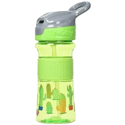 Afbeelding van Nuby flip it Beker met zachte tuit uit Tritan™ Drinkfles voor kinderen Sportbeker systeem 360ml Groen 3+ jaar