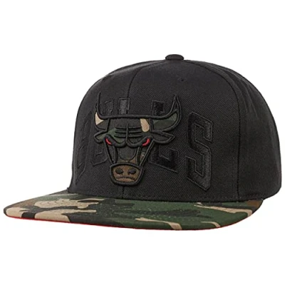 Afbeelding van Mitchell &amp; Ness Camo Brim Bulls Pet Heren One Size zwart