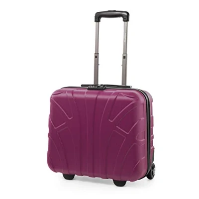 Afbeelding van Suitline Pilotenkoffer handbagage harde koffer 2 rollen business trolley, TSA, ABS mat magenta