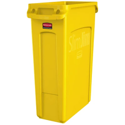 Afbeelding van Rubbermaid Slim Jim met luchtsleuven 87 liter geel