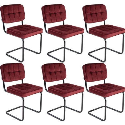 Afbeelding van Kick buisframe stoel Ivy rood set van 6