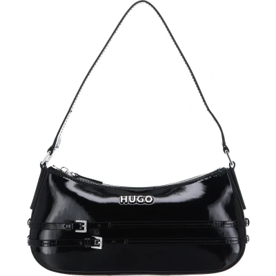 Afbeelding van HUGO Avondtas Schoudertas Chris SM Hobo Bag Black Zwart