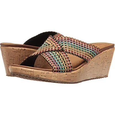 Afbeelding van Skechers Dames Beverlee Vakantie Mode Wedge Sandaal, multi, 41 EU