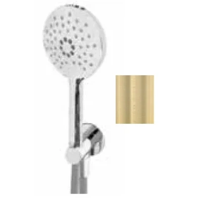 Afbeelding van Waterevolution Flow ronde handdoucheset compleet met muuraansluiting licht goud T1621RWGE