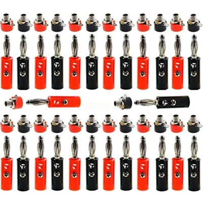 Afbeelding van RUNCCI YUN 52 stuks 4 mm banaanstekker, banaanstekker luidspreker, binding terminal jack, luidsprekerklemmen 2 kleuren (26 mannelijk + 26 vrouwelijk)