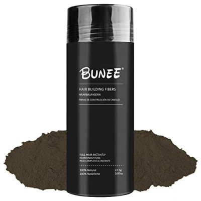 Afbeelding van Bunee Haarvezels Verbergt Onmiddellijk Haaruitval, 100% Natuurlijke Katoenpoeder Microvezels voor Mannen en Vrouwen Middenkastanje 27.5g