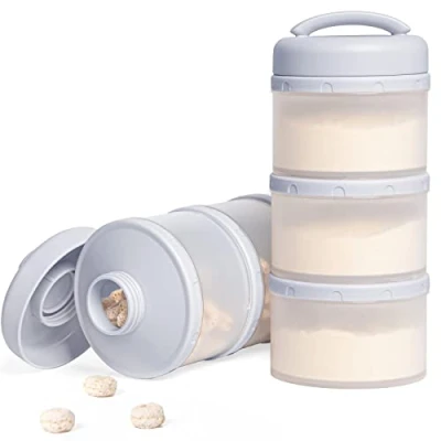 Afbeelding van Termichy melkpoeder portioneerder baby stapelbaar opbergdoos 2 stuks (grijs)