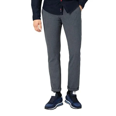 Afbeelding van Timezone Heren Regular Luitz vrijetijdsbroek, Blue Check, 30W x 32L