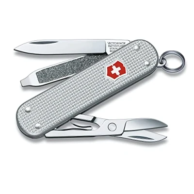 Afbeelding van Victorinox Taschenmesser Classic Alox (5 Funktionen, Hochwertige Schalen, Klinge, Nagelfeile, Schere) silber