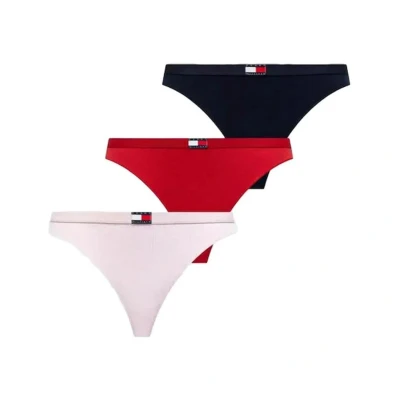 Afbeelding van Tommy Hilfiger FLAG Thong 3 PACK String, Dames, Maat: 40 42, Primary red/pink/navy