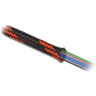 Afbeelding van Delock gevlochten kous rekbaar 2 m x 6 mm zwart rood