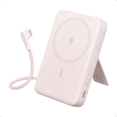 Afbeelding van Powerbank (10K, magnetische draadloos, ingebouwde USB C kabel)