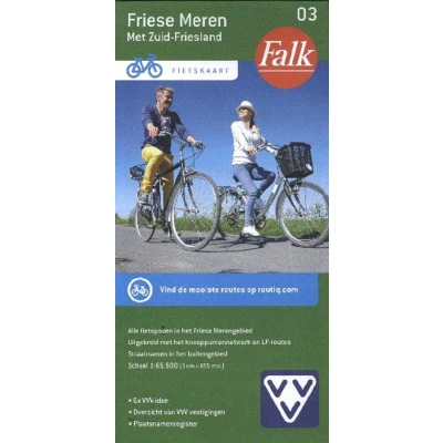 Afbeelding van Falk Fietskaart 03 Friese Meren Met Zuid Friesland Kleurloos Reisboeken &amp; Kaarten