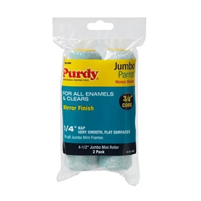 Afbeelding van Purdy 140624040 2 Pack Mini Roller Vervangingen 4 1/2 Cover 1/4&quot;, Zwart, 4,5 Inch