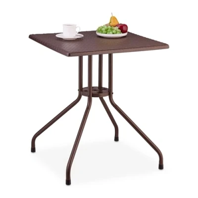 Afbeelding van Relaxdays tuintafel balkontafel terrastafel koffietafel vierkant rotanlook