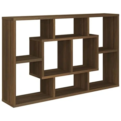 Afbeelding van vidaXL Wandschap 85x16x52,5 cm bewerkt hout bruineikenkleurig, zwevend schap, muurschap, muurplank, plank, wandplank, zwevende schappen